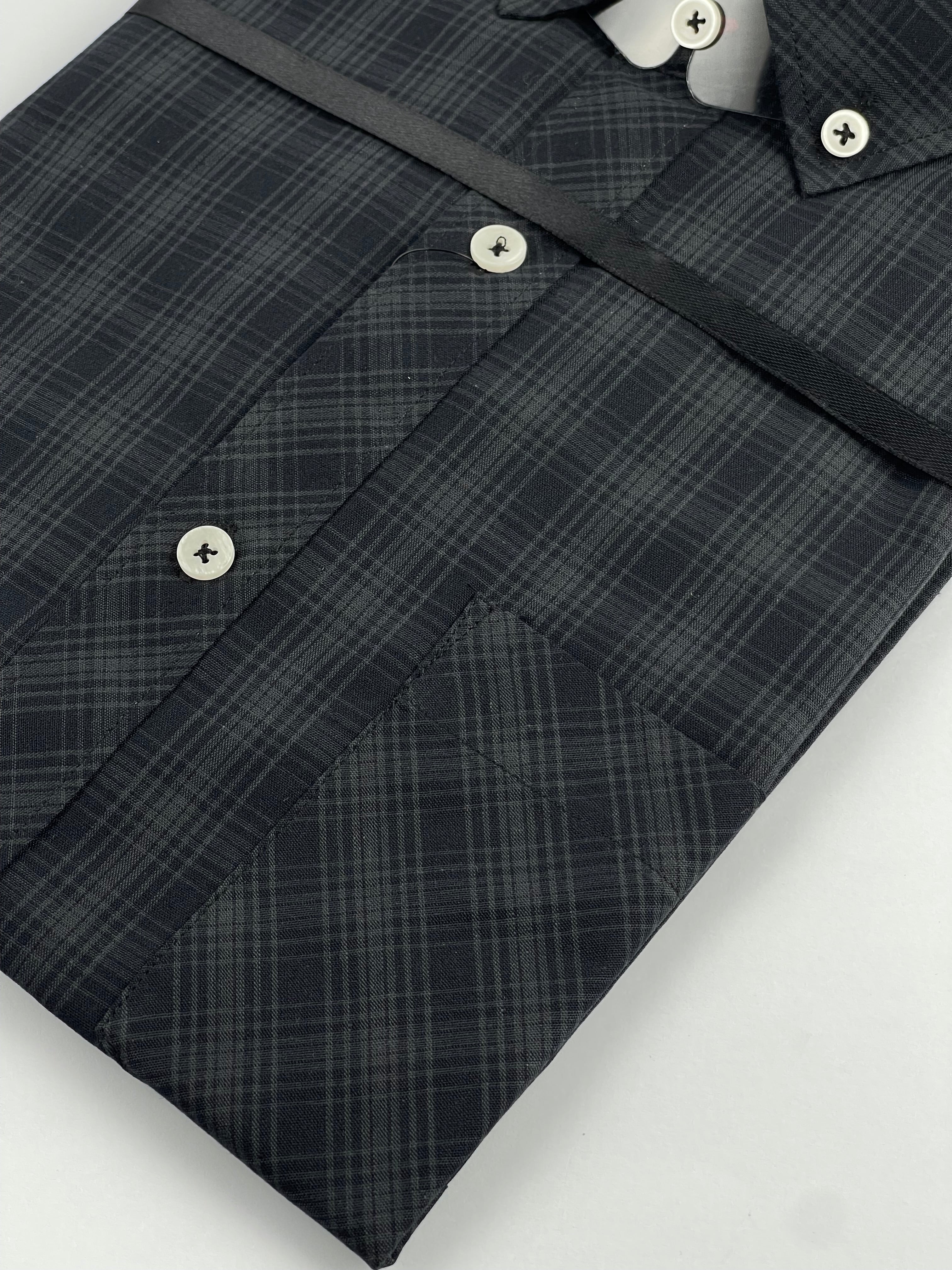 Button Down Casual Shirt-Check