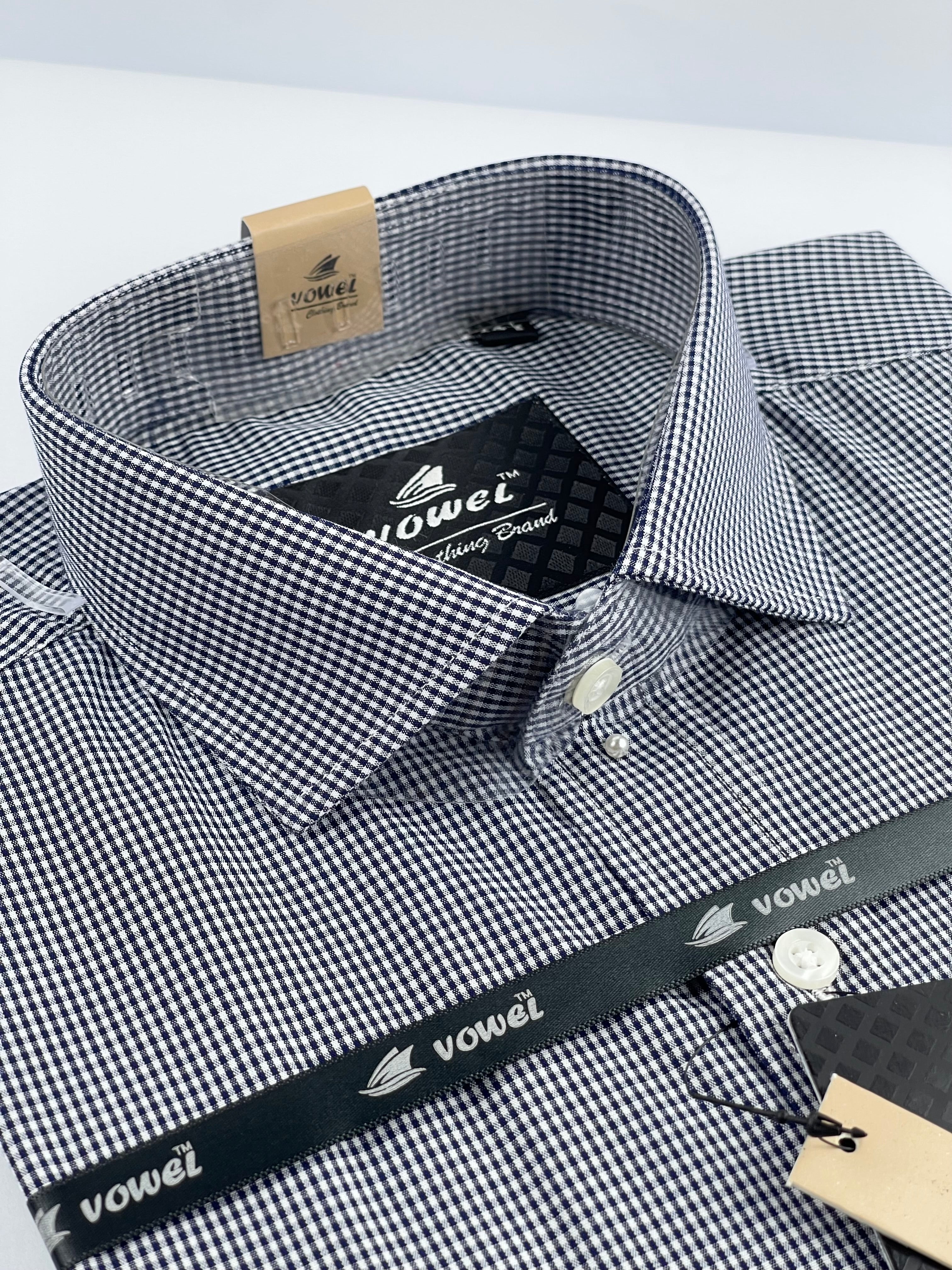 Black and White Check Formal Shirt