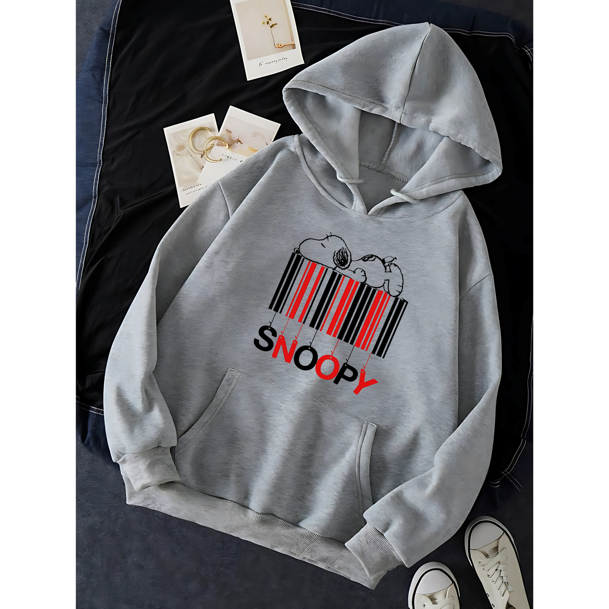 Premium Graphic Hoodie Grey - SNOOPY