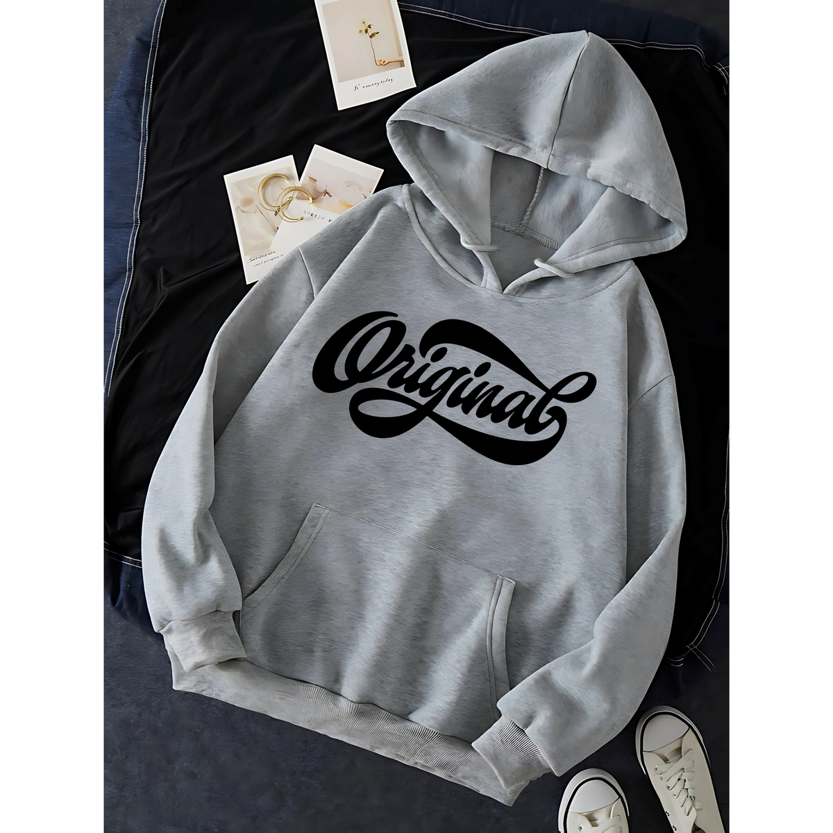 Premium Graphic Hoodie Grey - ORIGNAL