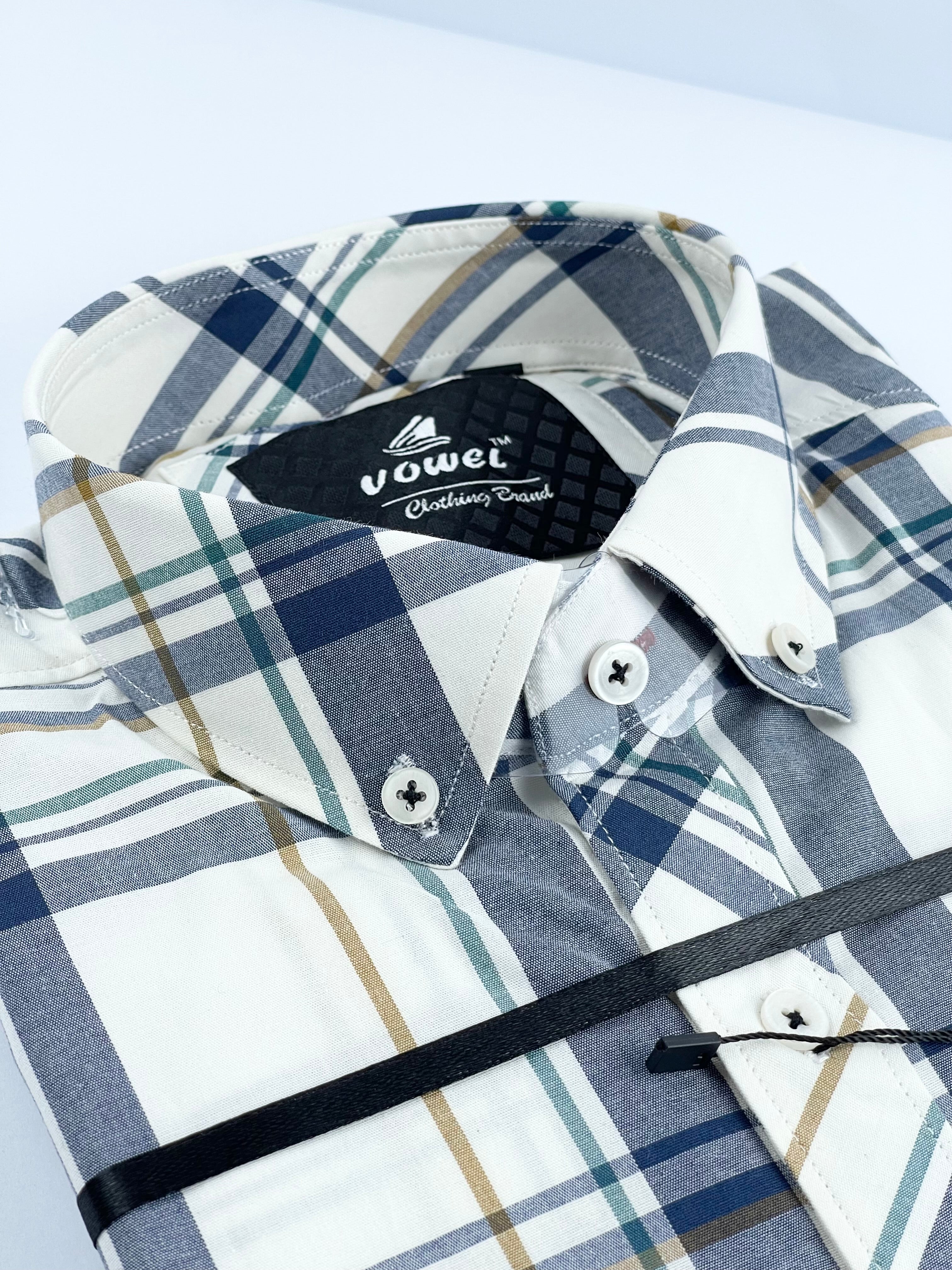 Button Down Casual Shirt-Check