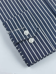 Stripes Formal Shirt-Blue and White