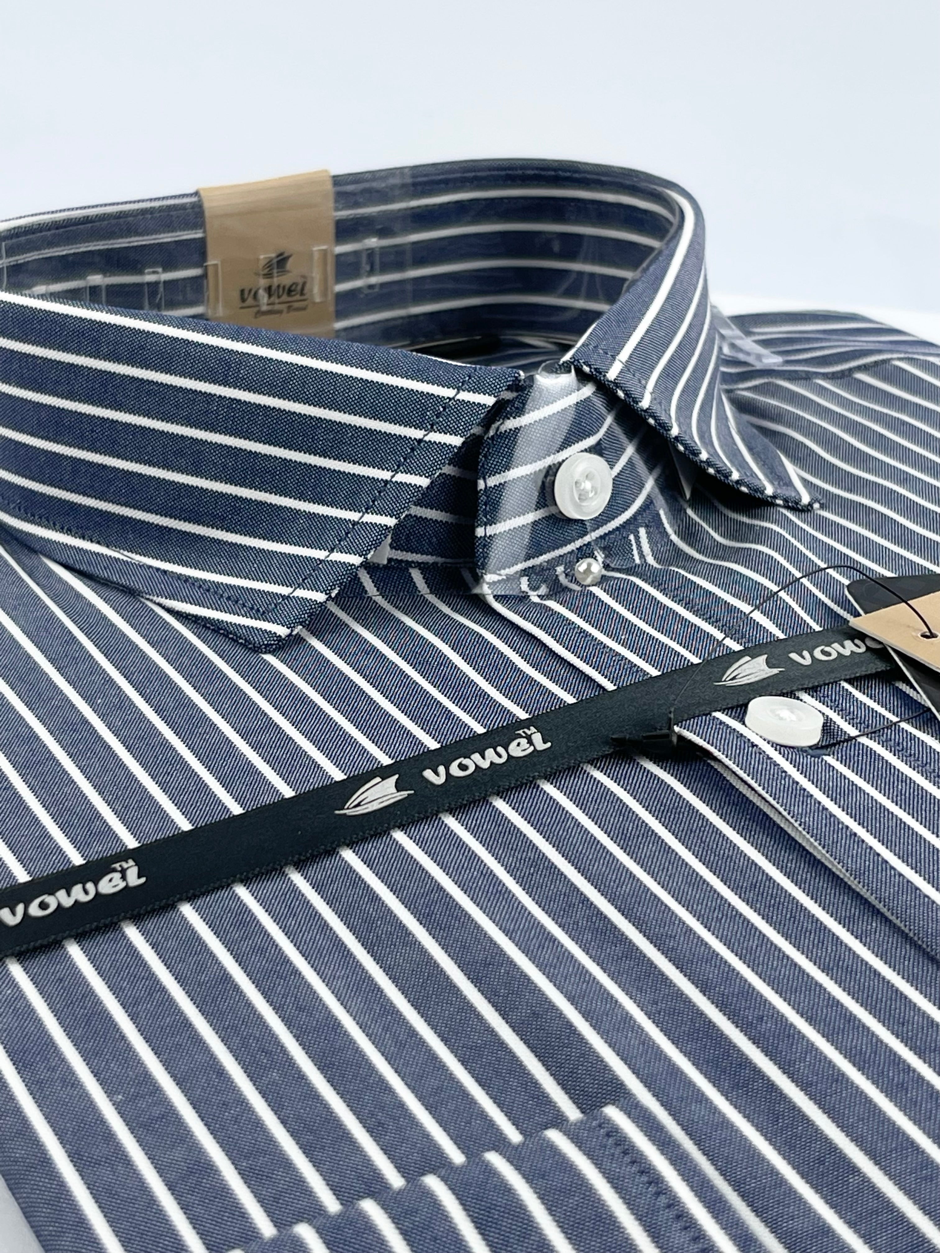 Stripes Formal Shirt-Blue and White