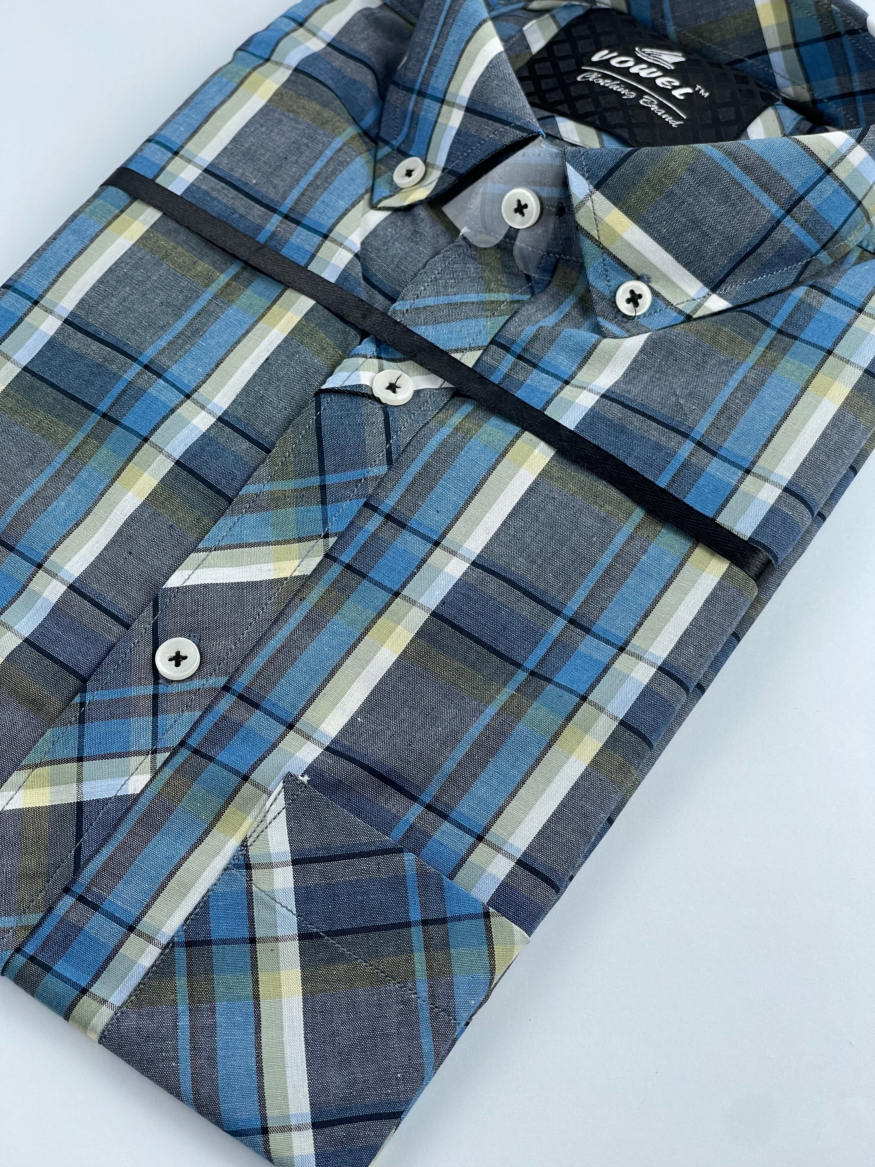 Button Down Casual Shirt-Check