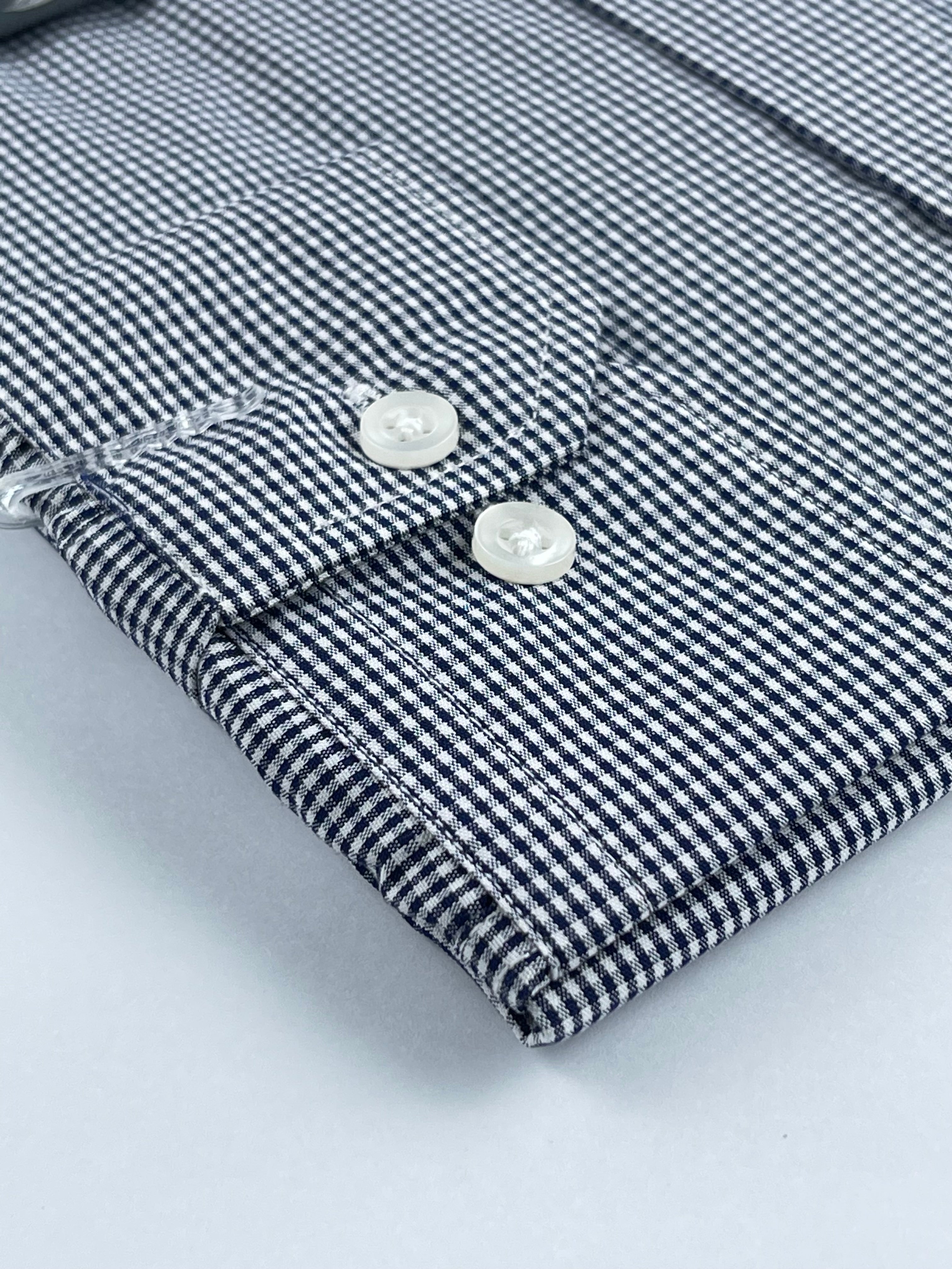 Black and White Check Formal Shirt