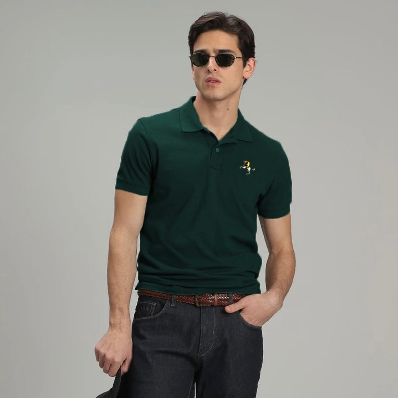 Giordano Mens Exclusive Pique Cotton Polo - BOTTLE GREEN