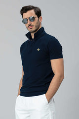 Mens Exclusive Pique Polo - Navy Blue