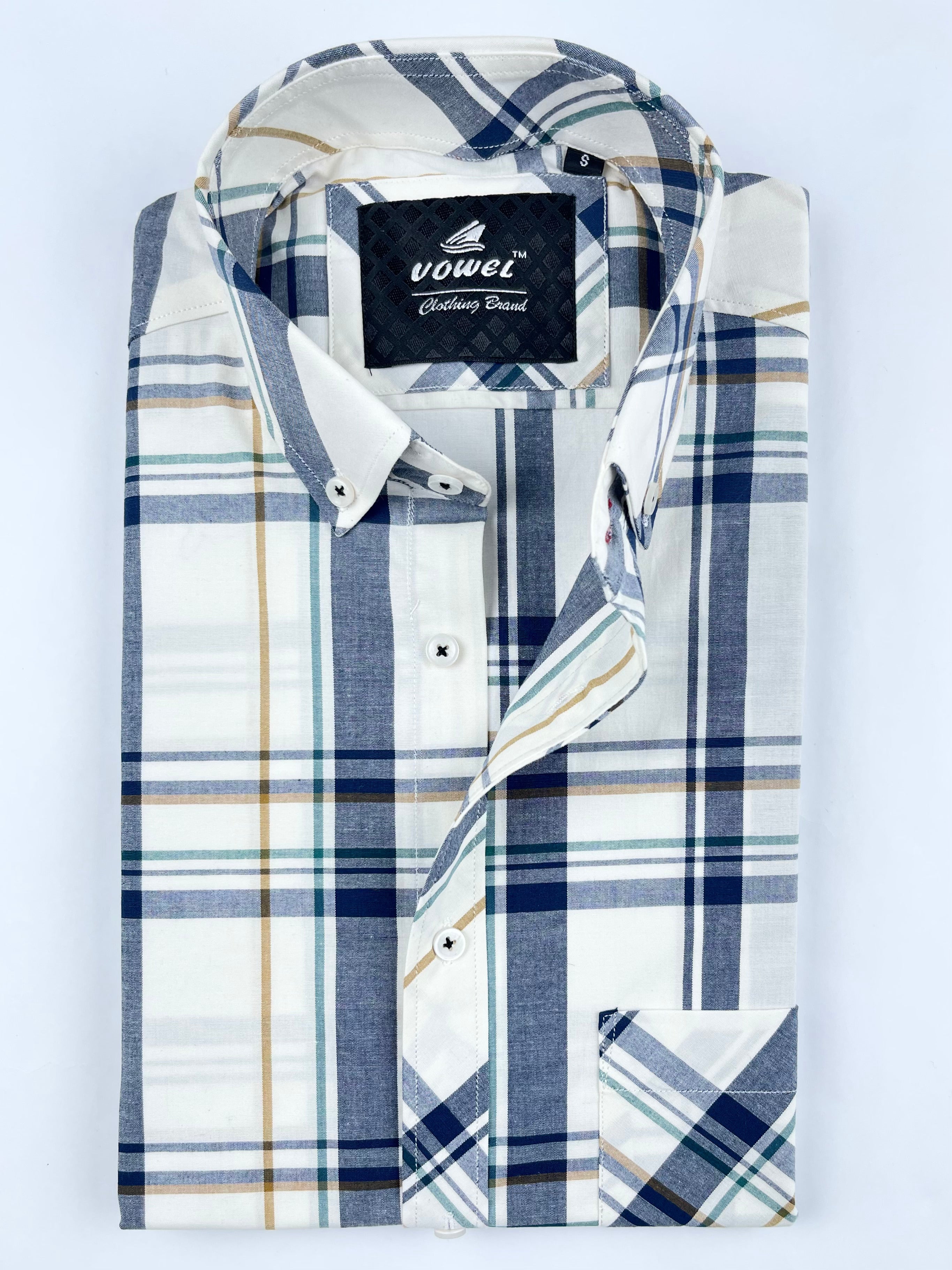 Button Down Casual Shirt-Check