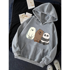 Premium Graphic Hoodie Grey - 3 BEAR