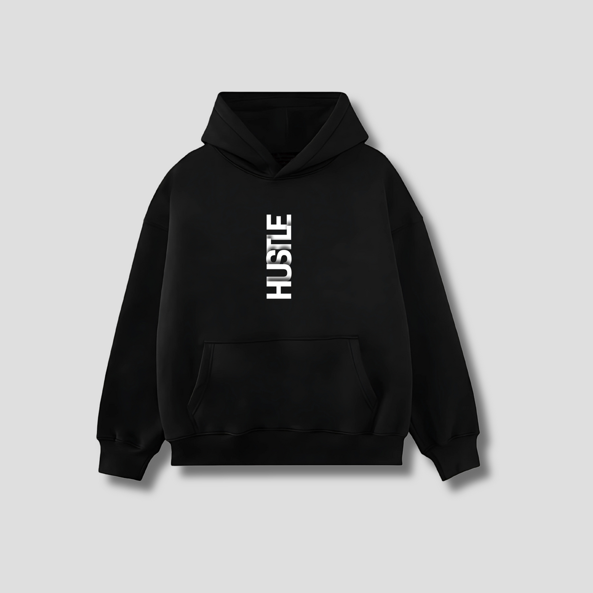 Premium Hoodie Black - HUSTLE WHITE