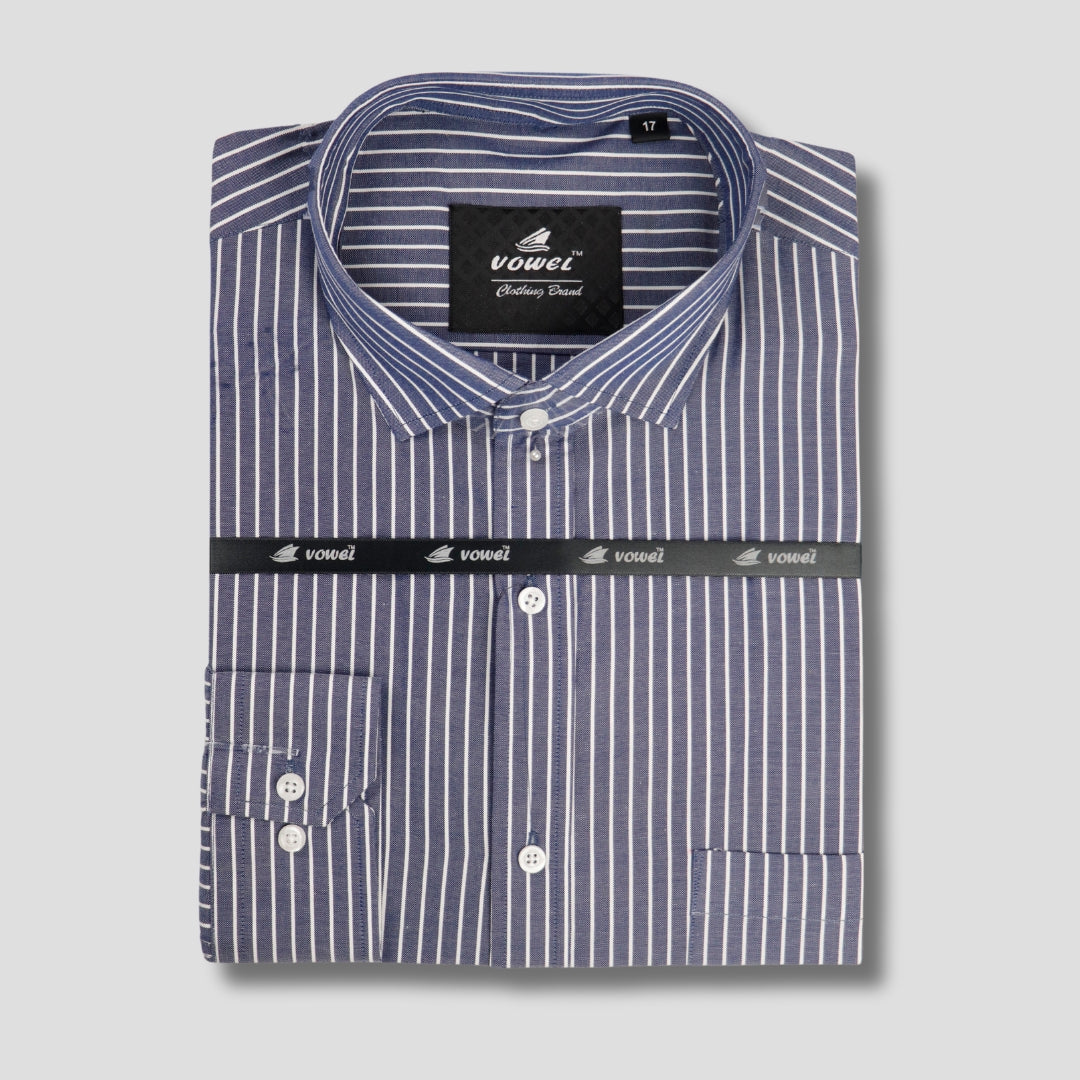 Stripes Formal Shirt-Blue and White