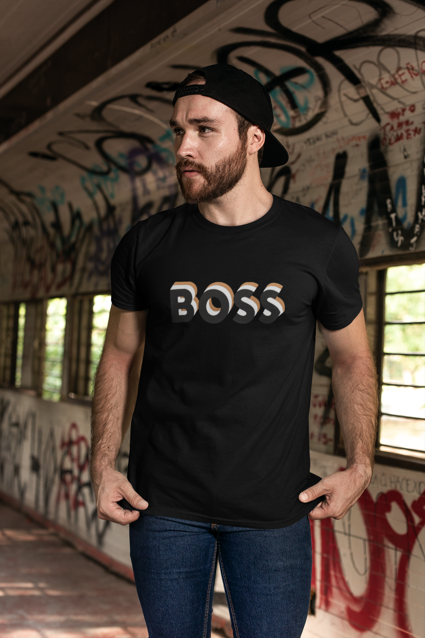 Premium Graphic Tee - Black -Boss