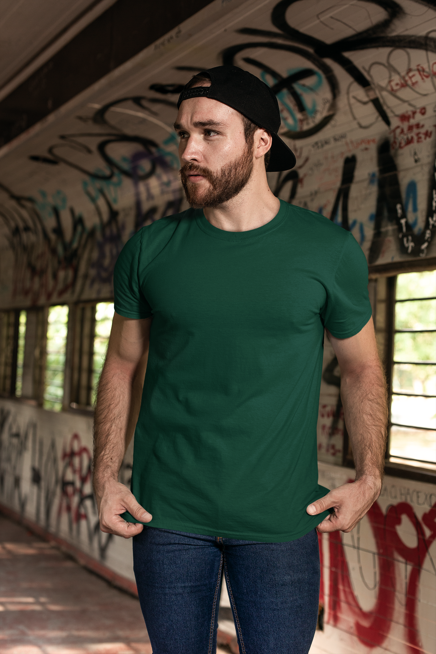 Premium Basic Bottle Green Tee